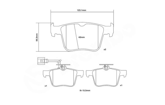 High performance brake pad set 07.B315.93 Brembo, Image 2