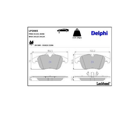 JEU DE PLAQUETTES DE FREIN LP2065 Delphi, Image 3