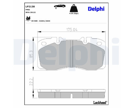 JEU DE PLAQUETTES DE FREIN LP2138 Delphi