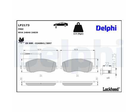 JEU DE PLAQUETTES DE FREIN LP2173 Delphi