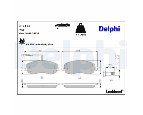 JEU DE PLAQUETTES DE FREIN LP2173 Delphi