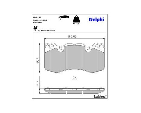 JEU DE PLAQUETTES DE FREIN LP2187 Delphi, Image 3