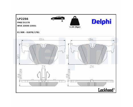 JEU DE PLAQUETTES DE FREIN LP2256 Delphi