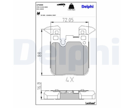 JEU DE PLAQUETTES DE FREIN LP2660 Delphi