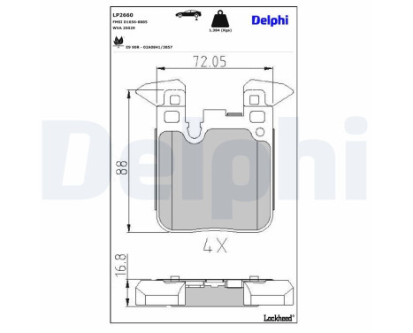 JEU DE PLAQUETTES DE FREIN LP2660 Delphi, Image 3