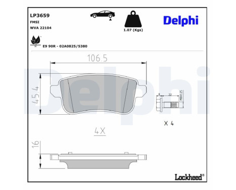 JEU DE PLAQUETTES DE FREIN LP3659 Delphi