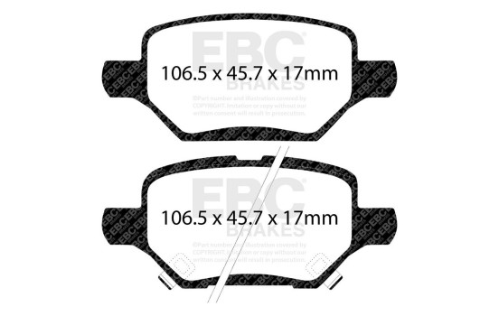 Ultimax brake pad set, disc brake, is copper-free for ECO compliance DPX2421 EBC, Image 3