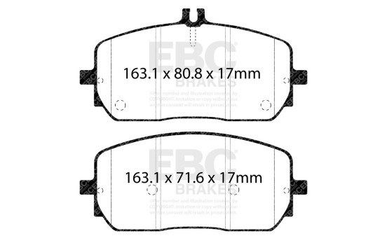 Ultimax brake pad set, disc brake, is copper-free for ECO compliance DPX2485 EBC, Image 3