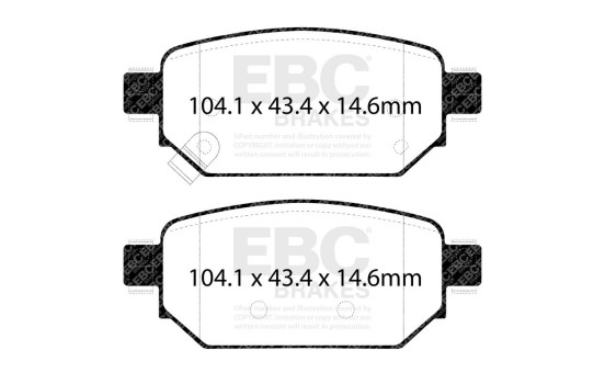 Ultimax brake pad set, disc brake, is copper-free for ECO compliance DPX3081 EBC, Image 3