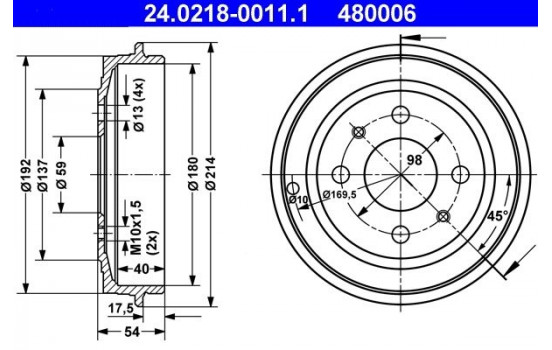 Brake Drum 24.0218-0011.1 ATE