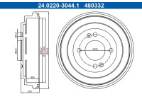 Brake drum 24.0220-3044.1 ATE