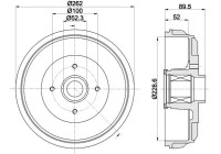 BRAKE DRUM 8DT 8DT 355 303-411 Hella Pagid GmbH