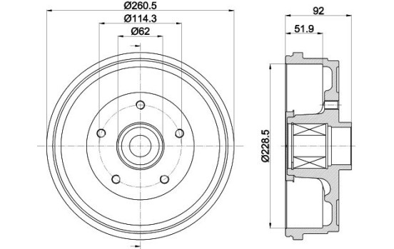 BRAKE DRUM 8DT