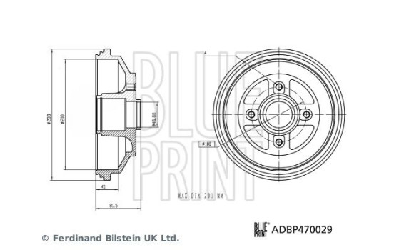 Brake drum ADBP470029 Blue Print