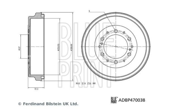 Brake drum ADBP470038 Blue Print