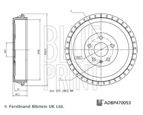 Brake drum ADBP470053 Blue Print