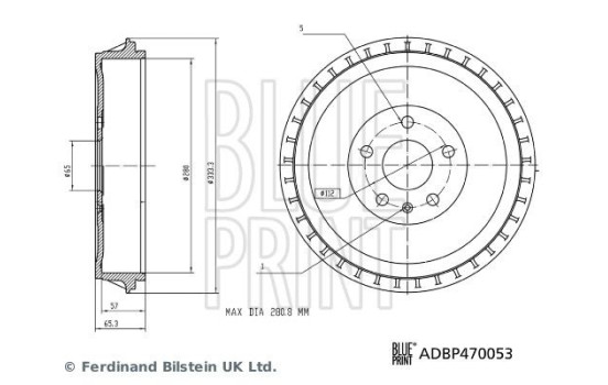 Brake drum ADBP470053 Blue Print