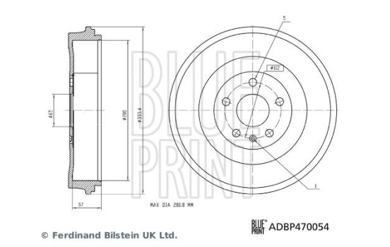 Brake drum ADBP470054 Blue Print