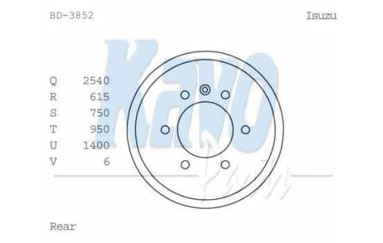 Brake Drum BD-3852 Kavo parts