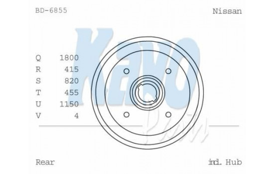 Brake Drum BD-6855 Kavo parts