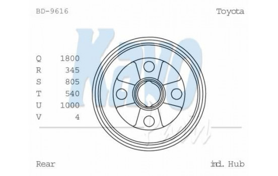 Brake Drum BD-9616 Kavo parts