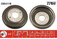 Brake Drum DB4118 TRW