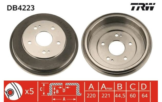 Brake Drum DB4223 TRW