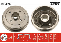 Brake Drum DB4245 TRW