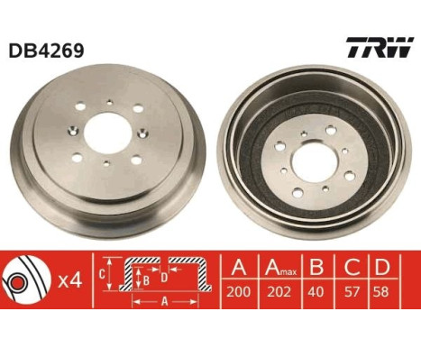 Brake Drum DB4269 TRW