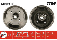 Brake drum DB4301B TRW