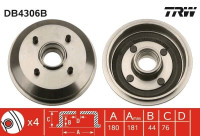 Brake drum DB4306B TRW