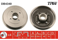 brake drum DB4340 TRW
