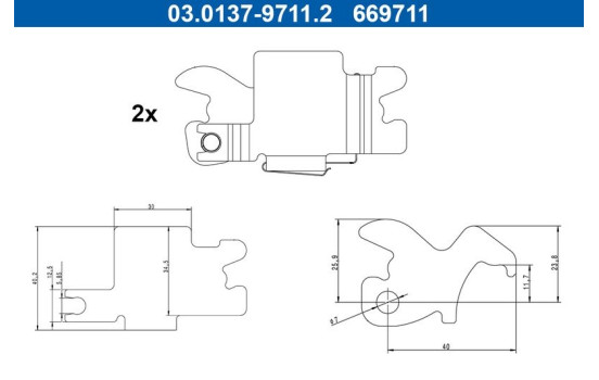 Accessories, parking brake shoe