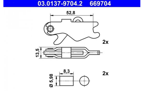 Accessory Kit, parking brake shoes expanding lock