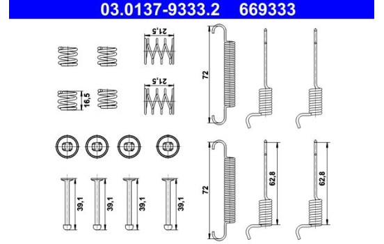 Accessory Kit, parking brake shoes