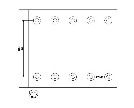 Brake lining set, drum brake