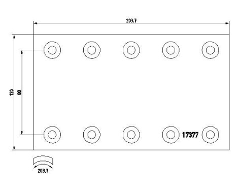 Brake lining set, drum brake