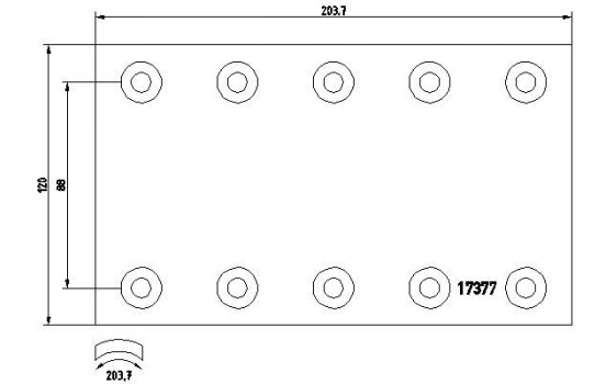 Brake lining set, drum brake