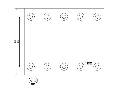 Brake lining set, drum brake