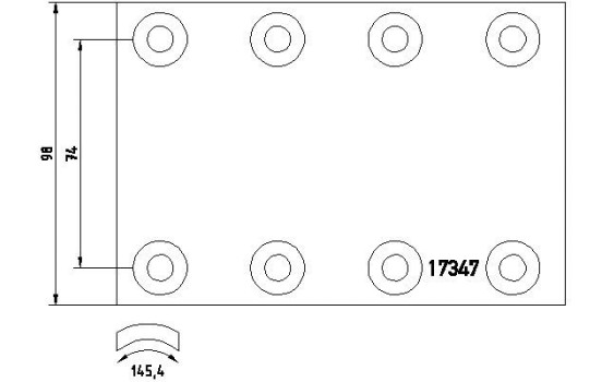 Brake lining set, drum brake