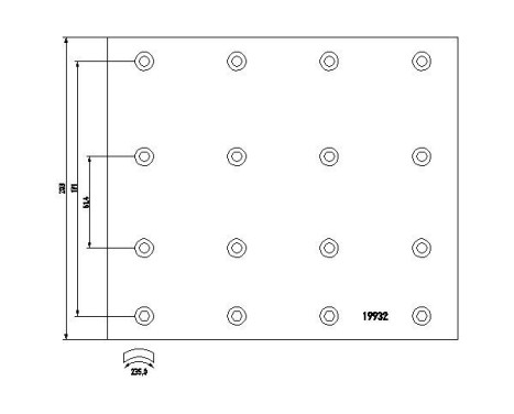 Brake lining set, drum brake