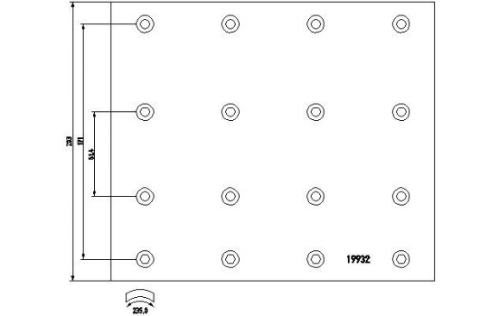 Brake lining set, drum brake