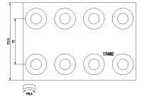 Brake lining set, drum brake