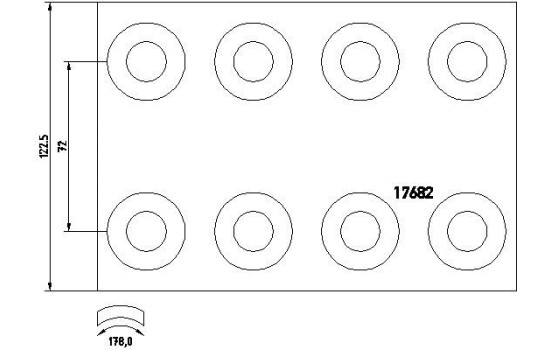 Brake lining set, drum brake