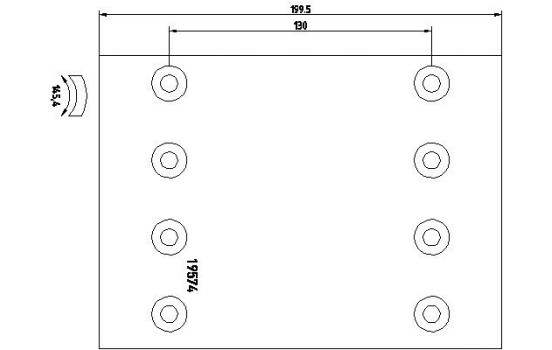 Brake lining set, drum brake