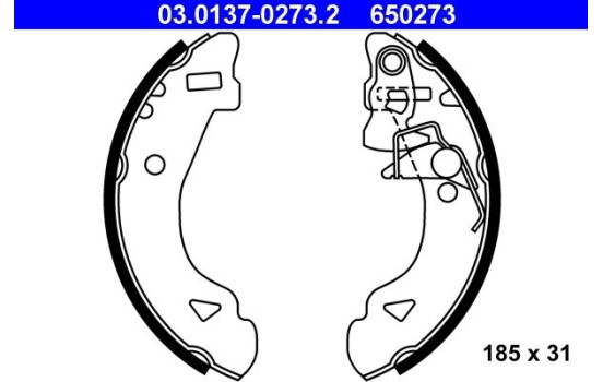 Brake Shoe Kit 03.0137-0273.2 ATE, Image 2