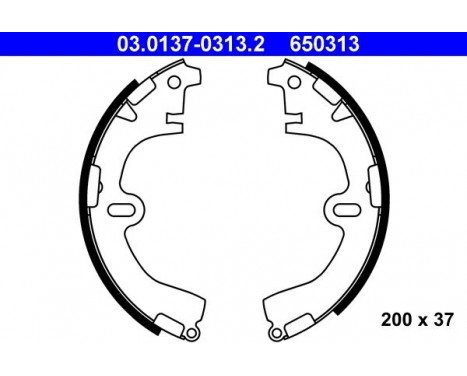 Brake Shoe Kit 03.0137-0313.2 ATE, Image 2