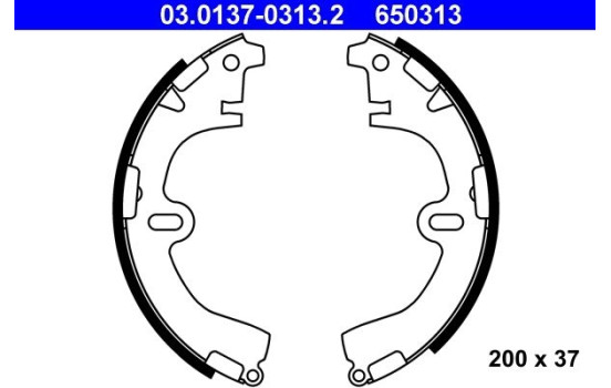 Brake Shoe Kit 03.0137-0313.2 ATE, Image 2