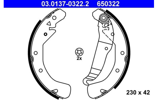 Brake Shoe Kit 03.0137-0322.2 ATE, Image 2