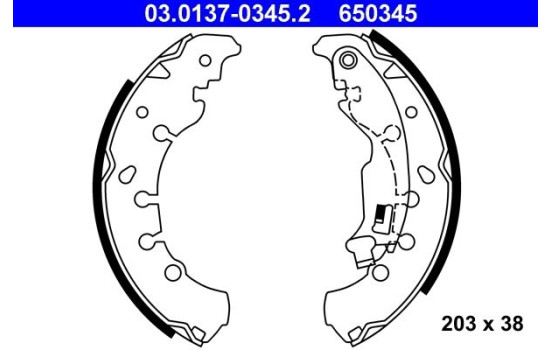 Brake Shoe Kit 03.0137-0345.2 ATE, Image 2